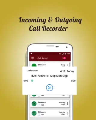 Auto Call Recorder android App screenshot 1