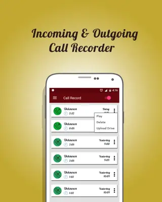 Auto Call Recorder android App screenshot 2